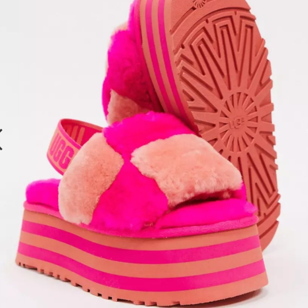 UGG Disco Checker Slide Vibrant Platform Slides - Picture 2 of 16